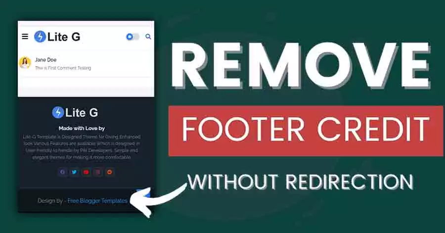 How to remove the footer credit in Blogger themes