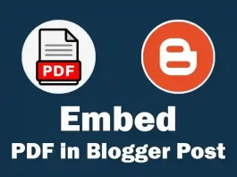 Embed PDF in Blogger Post